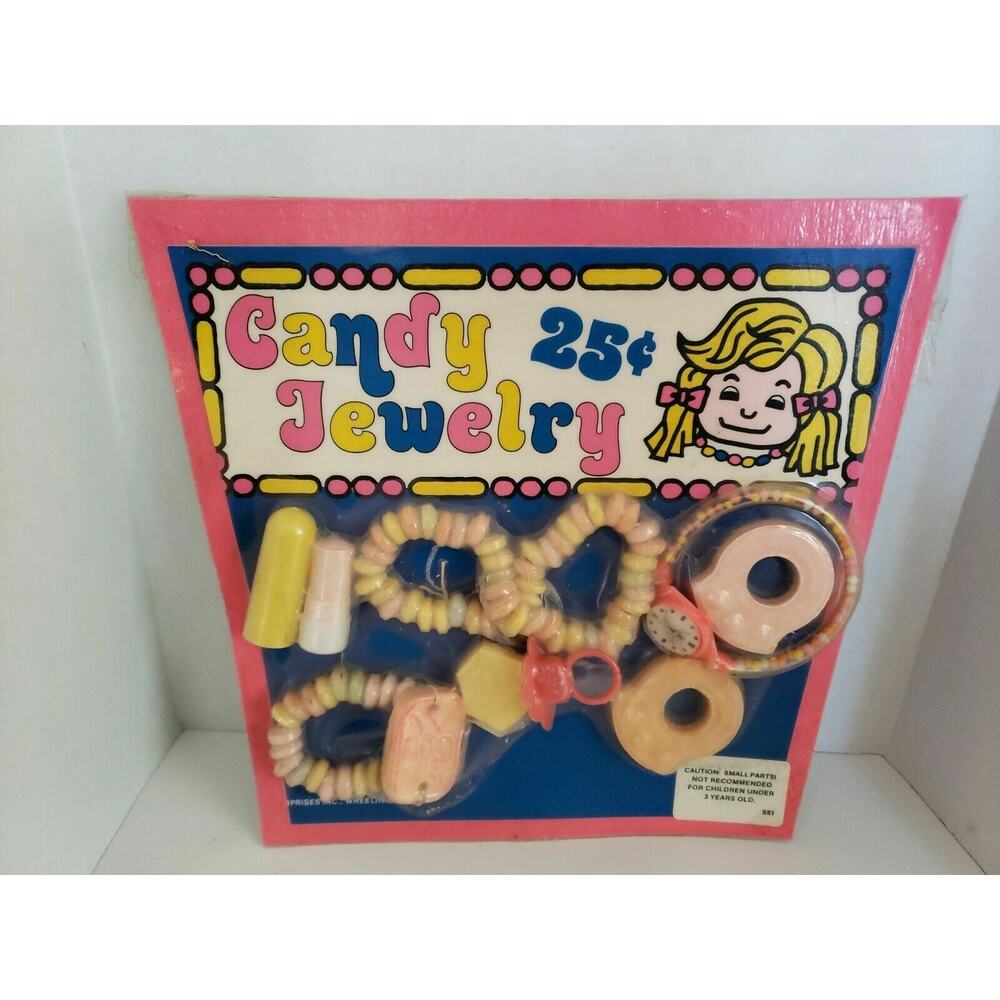 Vintage Candy Jewelry Assortment Old Gumball Vending Machine Display Card #15‎